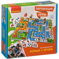 Обучающие игры Bondibon Настольная игра «БОРЬБА С ОГНЕМ», BOX 22x5,6x21 см