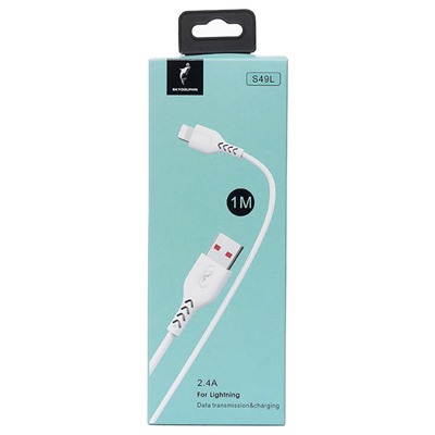 Кабель USB - Apple lightning SKYDOLPHIN S49L  100см 3A  (white)