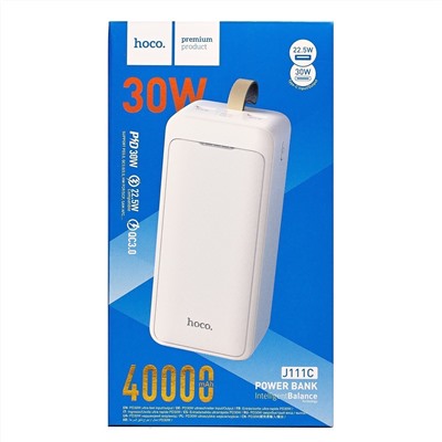 Внешний аккумулятор Hoco J111C 22.5W+PD30W 40000mAh Micro/Type-C/2USB/Type-C (white)