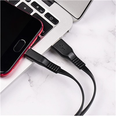 Кабель USB - micro USB Borofone BX23 Wide (повр. уп)  100см 2,4A  (black)