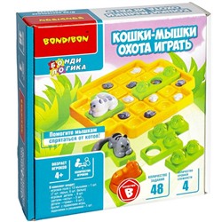 Игра настольная логическая с т.з.Bondibon "КОШКИ-МЫШКИ. ОХОТА ИГРАТЬ".