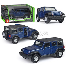 Машинка die-cast Jeep Wrangler Unlimited Rubicon, 1:32, синяя