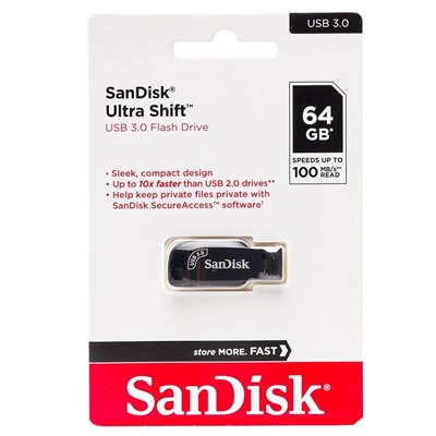 Флэш накопитель USB 64 Гб SanDisk Shift 3.0 (black)