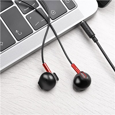 Проводные наушники с микрофоном вкладыши Hoco M57 Sky sound universal (повр.уп.) Jack 3,5  (black)