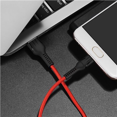 Кабель USB - micro USB Hoco U31 (повр. уп)  120см 2,4A  (red)