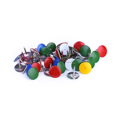 Кнопки канцелярские "Attomex" диаметр 9,5 мм, цветные 50 шт в картонной коробке