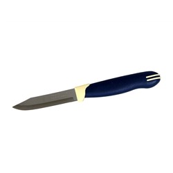 Нож овощной 3" 7,5см Tramontina Multicolor, гладкий (2шт в блистере)