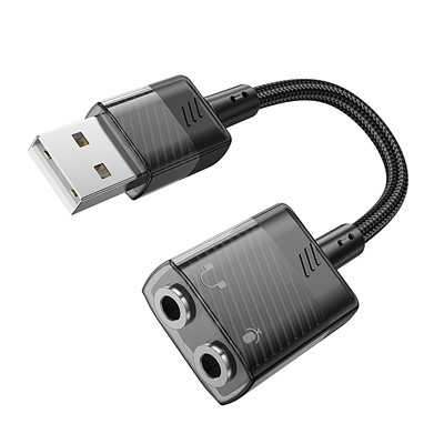 Адаптер Hoco LS37 Spirit 2-in-1 USB to 3.5mm (black)