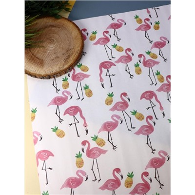 Упаковочная бумага «Flock of flamingos», pink (50*70 см)