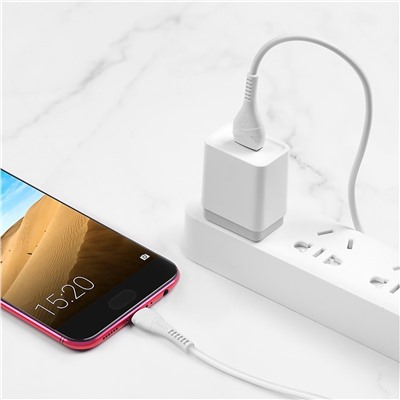 Кабель USB - micro USB Hoco X37 Cool power (повр. уп)  100см 2,4A  (white)