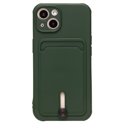 Чехол-накладка - SC304 с картхолдером для "Apple iPhone 13" (dark green) (208475)