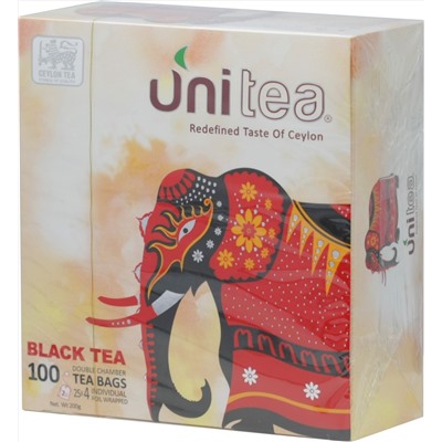 UNITEA. Black tea 200 гр. карт.пачка, 100 пак.