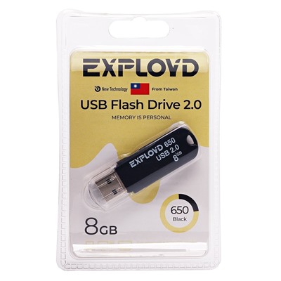 Флэш накопитель USB 8 Гб Exployd 650 (black)