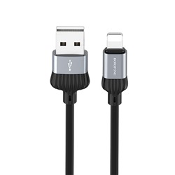 Кабель USB - Apple lightning Borofone BX28 Dignity (повр. уп)  100см 2,4A  (gray)