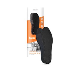 BRAUS Стельки Leather Carbon BLACK (кожа+латекс с активированным углем) ЧЕРНЫЕ р,35-36