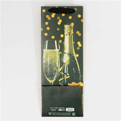 Пакет под бутылку «Праздничная ночь», 13 × 36 × 10 см
