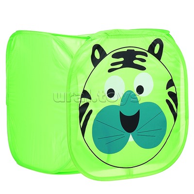 Корзина для игрушек "Тигр" зеленый, 45*45*45см.