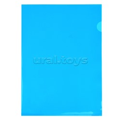 Папка-уголок A4, 180 мкм, гладкая фактура, полупрозрачная синяя