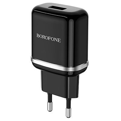 Адаптер Сетевой с кабелем Borofone BA36A High QC3.0 USB 3A/18W (USB/Micro USB) (black)