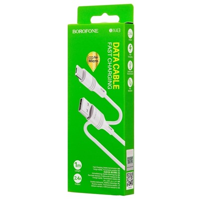 Кабель USB - micro USB Borofone BX43 CoolJoy  100см 2,4A  (white)