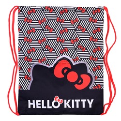 Мешок для обуви "Hello Kitty" 1 отделение, 350*430 мм, полиэстер, петля для подвеса, карман с молнией на оборотной стороне