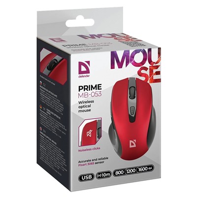 Мышь оптическая беспроводная Defender Prime MB-053 (red)