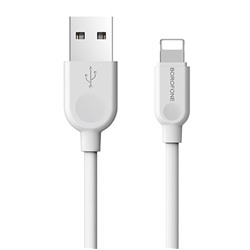 Кабель USB - Apple lightning Borofone BX14  100см 2,4A  (white)