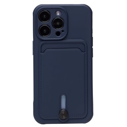 Чехол-накладка - SC304 с картхолдером для "Apple iPhone 13 Pro" (dark blue) (208485)