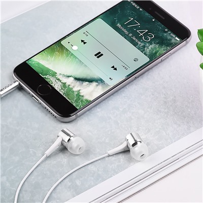 Проводные наушники с микрофоном внутриканальные Hoco M54 Pure music Jack 3,5  (white)