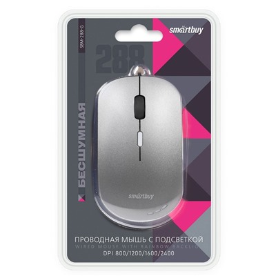 Мышь оптическая Smart Buy SBM-288-G беззвучная (grey)