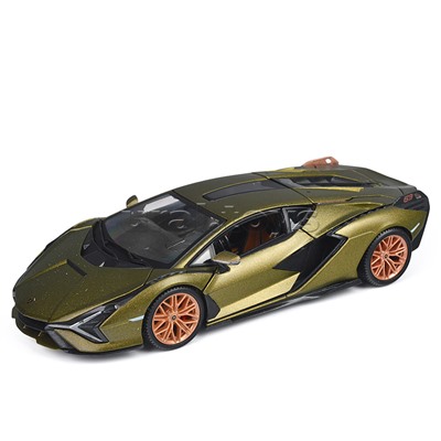 Машинка die-cast Lamborghini Sian FKP 37, 1:24, зеленая, открывающиеся двери