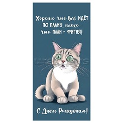 Конверт для денег "С Днем рождения! Хорошо, что все идет по плану..."