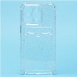 Чехол-накладка - SC300 с картхолдером для "Apple iPhone 14 Pro" (white)