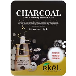 Ekel Маска для лица тканевая с древесным углем - Essence mask charcole, 25г