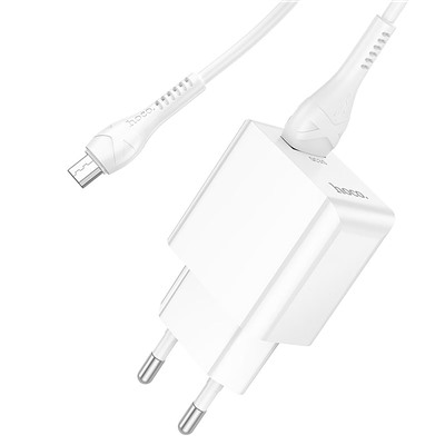 Адаптер Сетевой с кабелем Hoco C98A Proton USB 3A/18W (USB/Micro USB) (white)