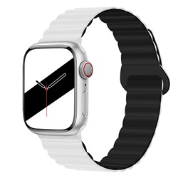 Ремешок - ApW32 Apple Watch 38/40/41мм силикон на магните (white/black)