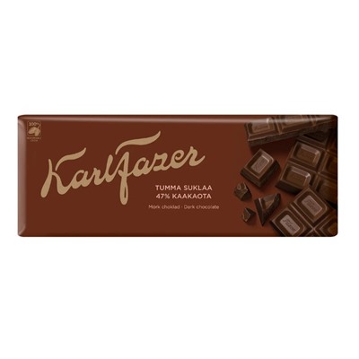 Черный шоколад Karl Fazer 47 % Dark Chocolate 200 г