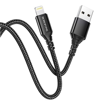 Кабель USB - Apple lightning Borofone BX54 Ultra bright  100см 2,4A  (black)