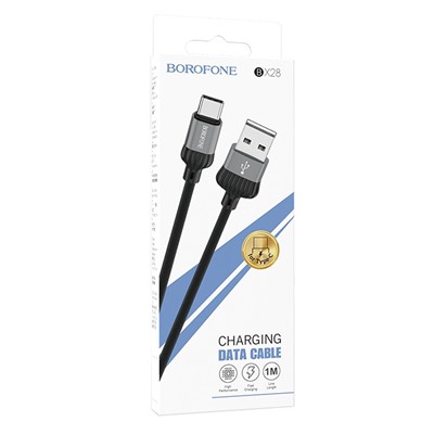 Кабель USB - Type-C Borofone BX28 Dignity  100см 3A  (gray)