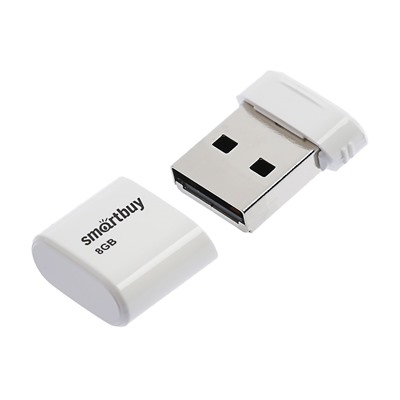 Флэш накопитель USB  8 Гб Smart Buy Lara (white)