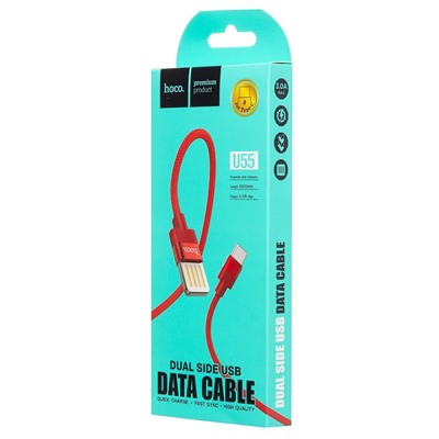 Кабель USB - Type-C Hoco U55 Outstanding  120см 2,4A  (red)