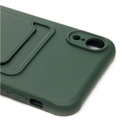 Чехол-накладка - SC304 с картхолдером для "Apple iPhone XR" (dark green) (208676)