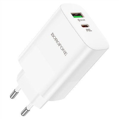 Адаптер Сетевой с кабелем Borofone BN10 PD USB/Type-C 65W (Type-C/Type-C) (white)