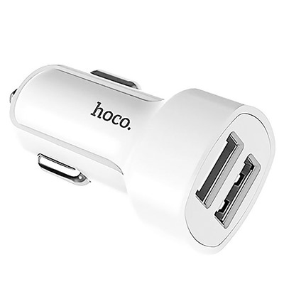 Адаптер Автомобильный с кабелем Hoco Z2A 2USB/5V/2.4A +micro USB (white)