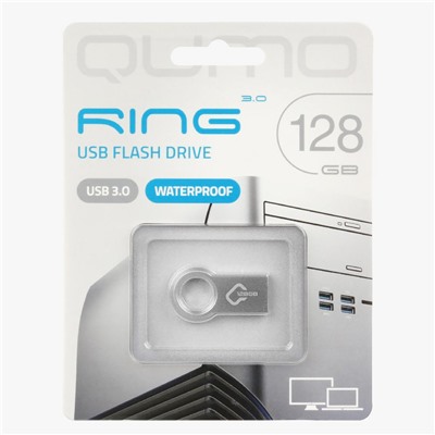 Флэш накопитель USB 128 Гб Qumo Ring 3.0 (metallic)