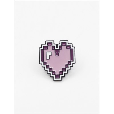 Металлический значок "Сердечко Пиксель" 2*2.5 см