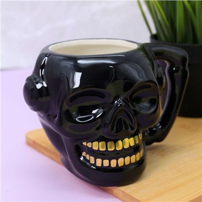 Кружка керамическая «Skull», black