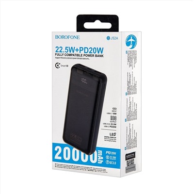 Внешний аккумулятор Borofone BJ52A Power 20000mAh Type-C/USB*2/Type-C (black)