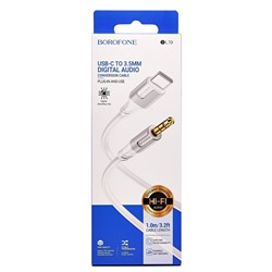 Кабель Type-C - 3.5mm Borofone BL19 Creator  100см   (white)