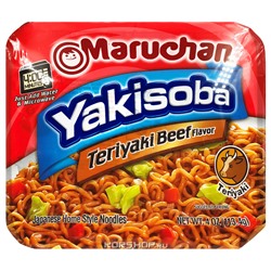 Лапша б/п со вкусом говядины с соусом терияки Yakisoba Maruchan, США, 113,4 г Акция